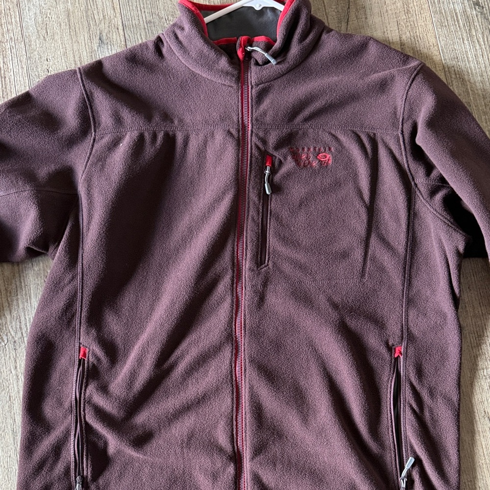 Mountain Hardware Mens Burgundy/Red Fleece Jacket